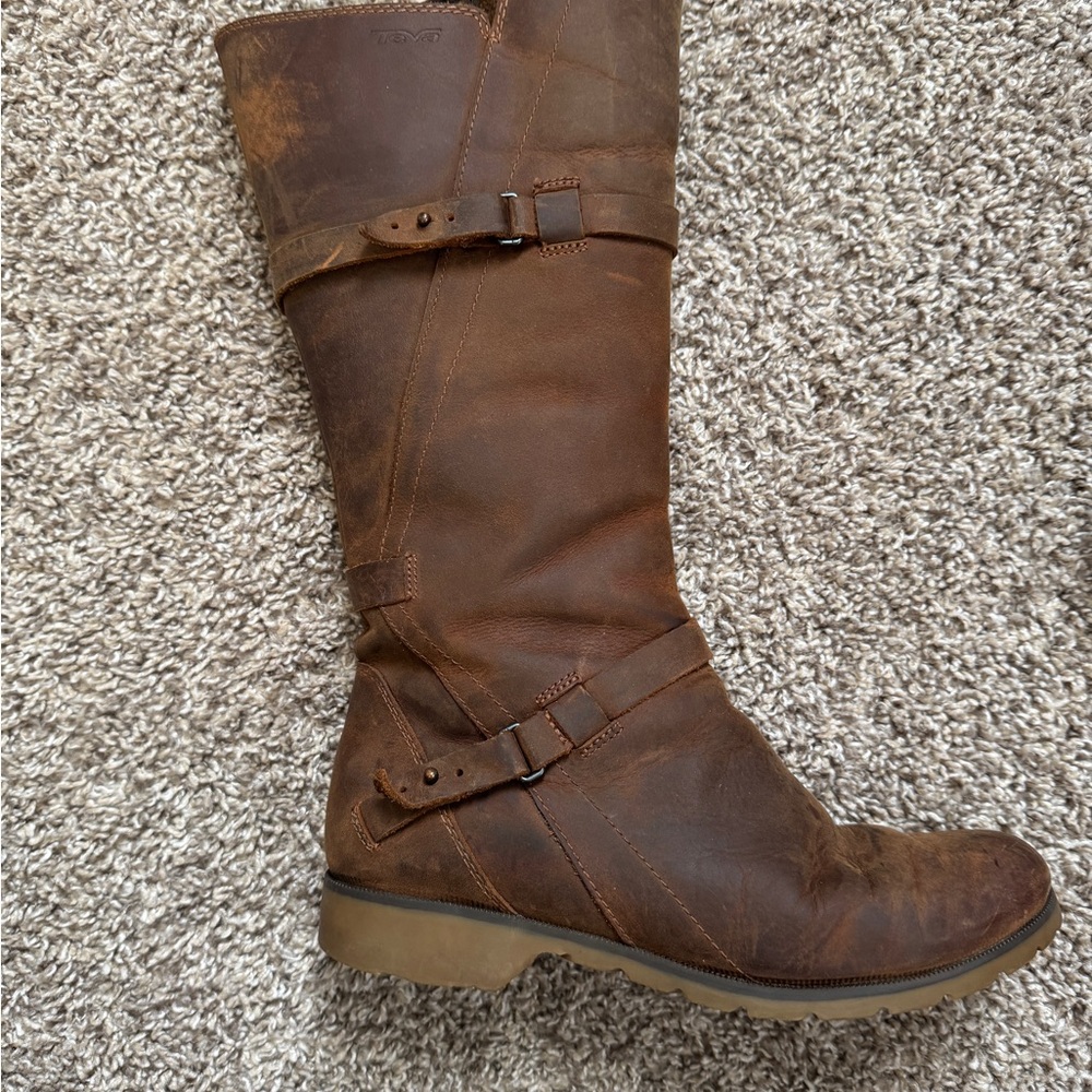 Teva De La Vina Brown Leather Boots - Picture 3 of 8